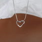 Korean Love Heart Necklace Silver