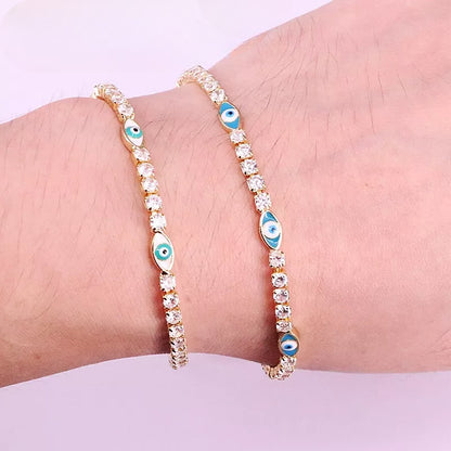 BUY THREE GET TWO FREE | Lucky Turkish Evil Eye Tennis Bracelet