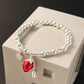 Strawberry 925 Sterling Silver Charm Bracelet