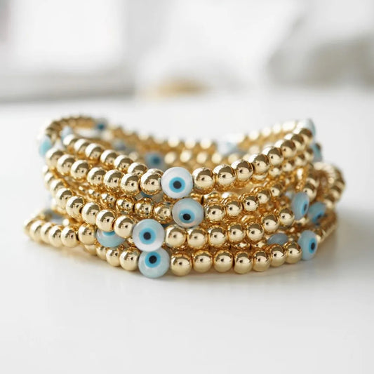 Gold Plated Evil Eye Bracelet