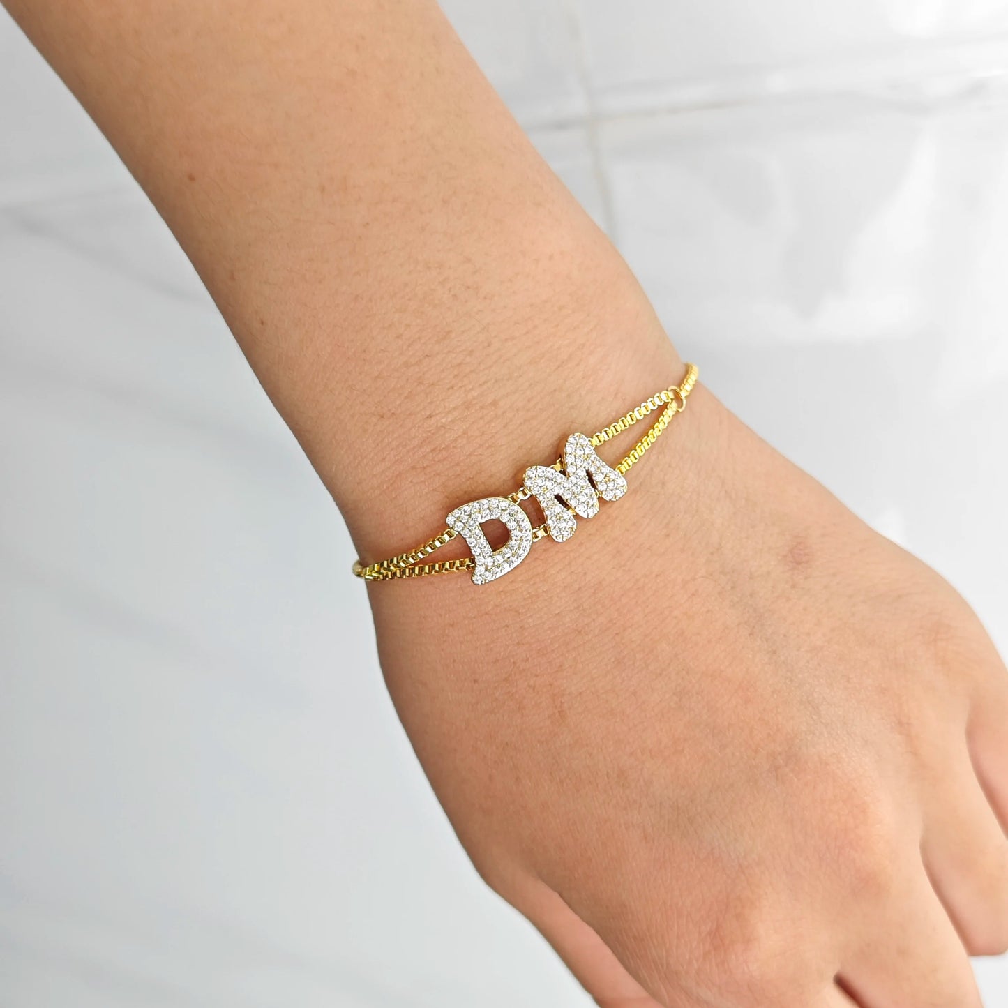 Name Customized Letter Double Chain Bracelet