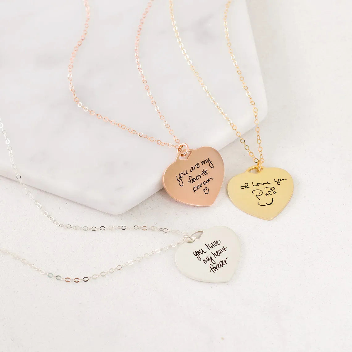 BUY ONE GET ONE | Actual Handwriting Heart Pendant Necklace