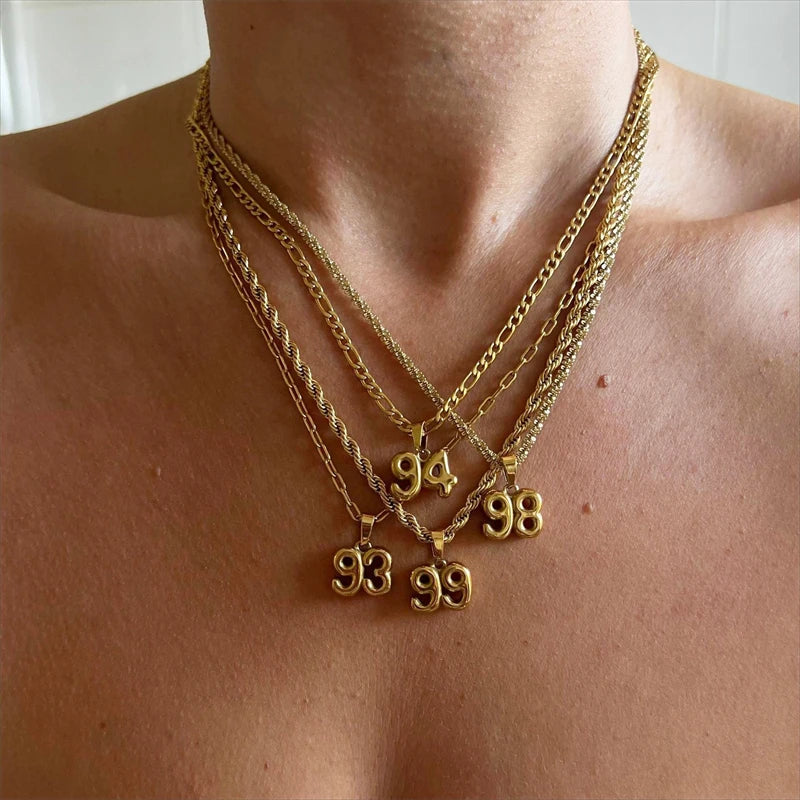 90's Era Year Number Necklace