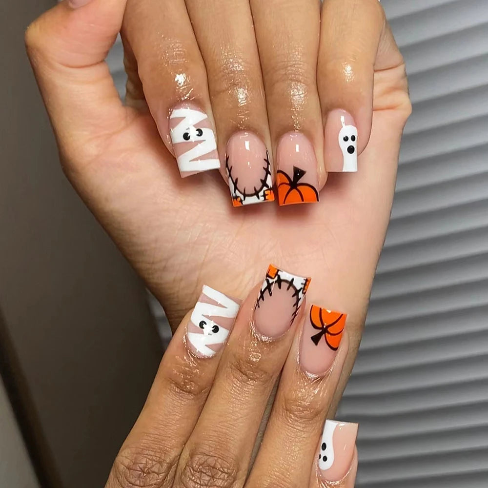 Halloween Scary Pumpkin Nails