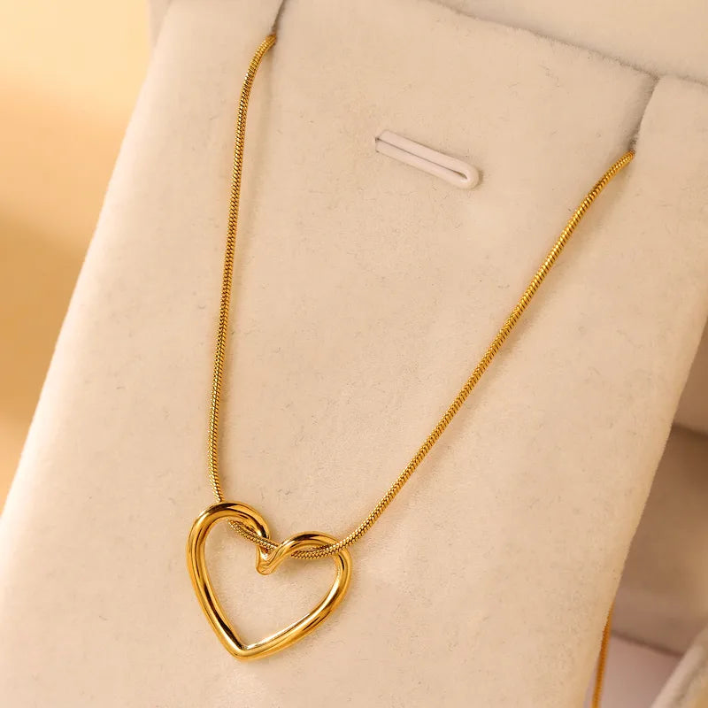 Korean Love Heart Necklace 18K Gold