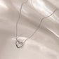 Korean Love Heart Necklace Silver