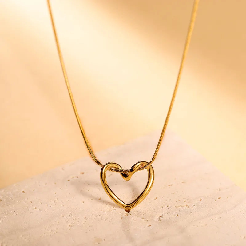 Korean Love Heart Necklace 18K Gold