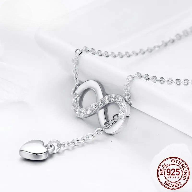 Infinity Love Heart Pendant Necklace For Women